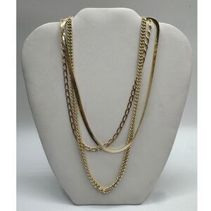 Kendra Scott 3 Chain Layer Set Gold Necklace NWT